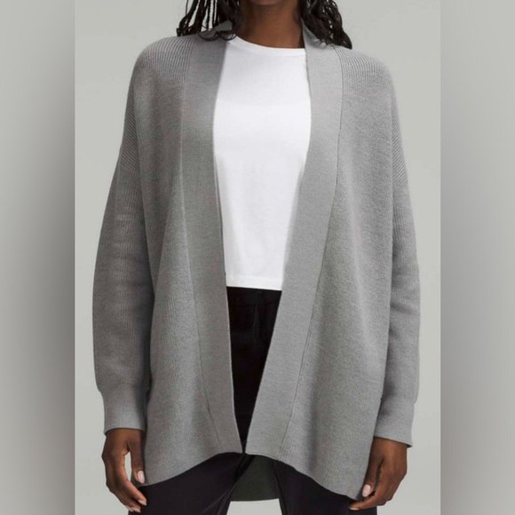 Lululemon Merino Wool-Blend Ribbed Long Wrap Sweater - Picture 1 of 7